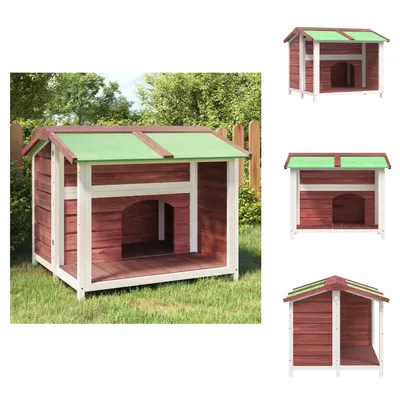 Obrázok produktu pre vidaXL Psia búda Mokka 96x87x80,5 cm z masívneho borovicového dreva - Psie búdy a výbehy