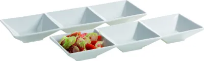 Immagine prodotto di Domestic Professional 923305 Vassoio/ cabaret a 3 sezioni 'Trendy Line', bianco, 27,5x9 cm (set di 2)