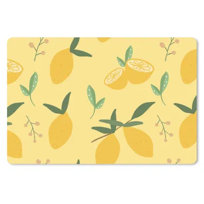 Produktbild von MuchoWow® Schreibtischunterlage Zitrone - Blätter - Muster 60x40 cm - XXL Mauspad - Großes Mauspad