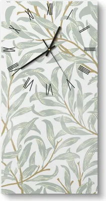 Produktbild von DEQORI Glasuhr 30x60 cm Römisch 'Dekorative Weidenzweige' Wanduhr Glas Uhr Design leise