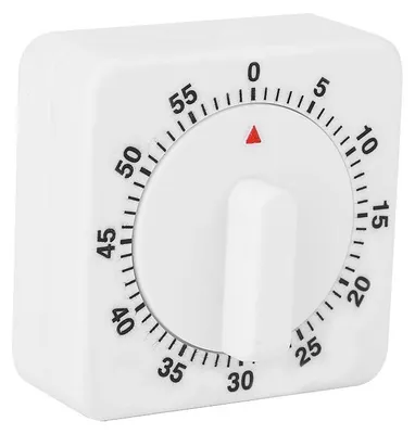 Productafbeelding van Mechanische timer - 60 minuten aftelfunctie - Keukentimer - Zilver