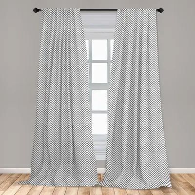 Immagine prodotto di Abakuhaus, tende per finestre, motivo a zigzag e triangoli, set di 2 pannelli, 150 x 175 cm