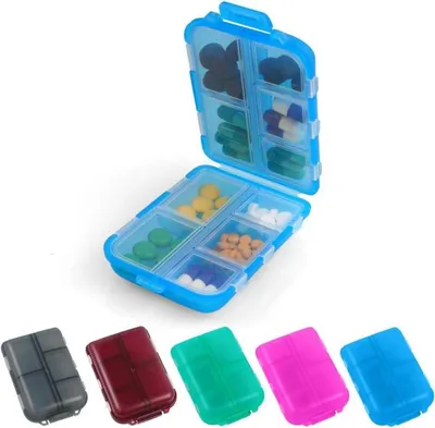 Immagine prodotto di ACWOO Scatola per compresse da 7 giorni con 10 scomparti senza BPA Blu