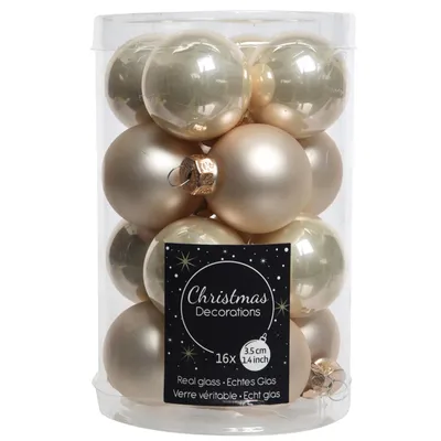 Produktbild von Weihnachtskugeln Glas 3,5cm 16 Stück - Perle