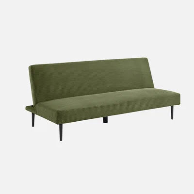 Produktbild von sweeek - 3-Sitzer Schlafsofa mit Cordbezug und Metallbeinen - Khaki