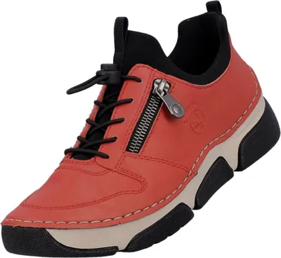 Produktbild von Rieker Damen Sneaker sportlicher Schlupf Halbschuh mit Reißverschluss 45951, Größe:38 EU, Farbe:Rot