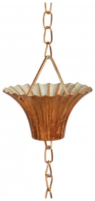 Image de Esschert Design Chaîne d'eau de pluie cuivrée ; TH87 ; 7,9x7,9x254,0 cm