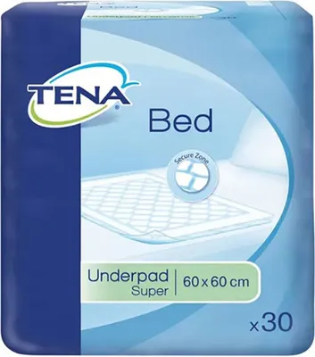 Produktbild von 30 Matratzen-Auflage Tena Bed Super 60x60 cm  – Saugfähig, Flüssigkeitsdicht