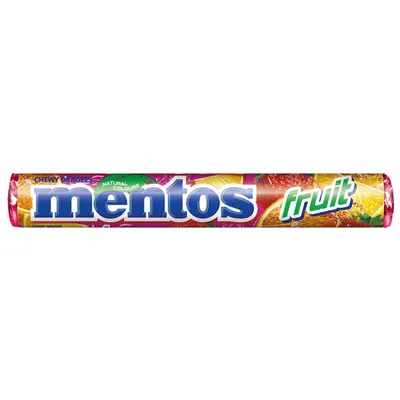 Obrázok produktu pre Mentos Fruit žuvacie pastilky 1 rolka s lahodnou ovocnou príchuťou 38g