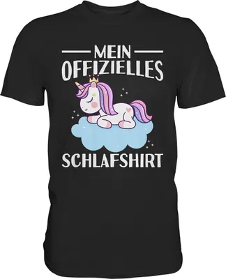 Produktbild von Offizielles Schlafshirt Nachthemd Schlafanzug Pyjama Einhorn T-Shirt – Black / 4XL
