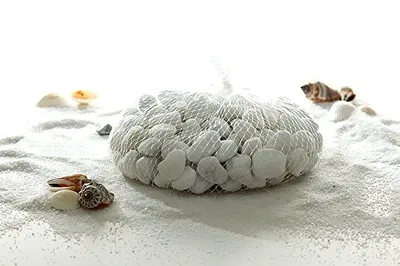 Produktbild von Dekosteine, 1 kg, im Netz, weiß