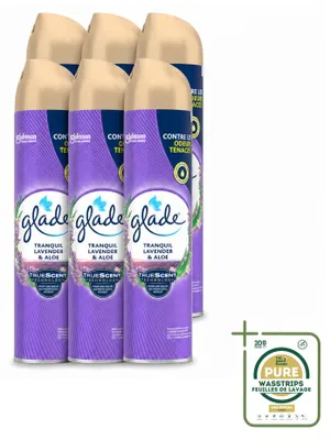 Image de 6 sprays d'ambiance Glade - Lavande et Aloe Vera - 300 ml - Pack économique - 6 pièces