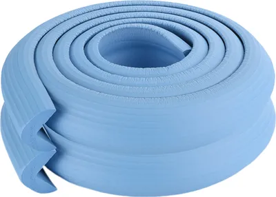 Image de (pack de 2) 2M Design de bande en forme de L Épaissir la table de sécurité de bébé. Protection d'angle Coussin de protection Bandes anti-chocs anti-collision, Bleu ciel