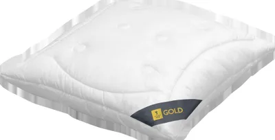 Produktbild von Spessarttraum Naturhaarkissen gesteppt Gold Füllung aus 100% Kamelhaar Bezug aus 100% Baumwolle Größe 80 x 80