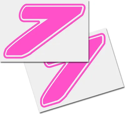 Produktbild von Startnummer Aufkleber 2er Set, Schrift Assen, # 7 pink