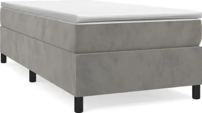 Produktbild von vidaXL Boxspringbett mit Matratze Hellgrau 90x190 cm Samt
