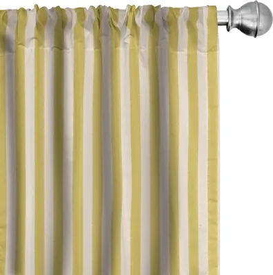 Image de ABAKUHAUS Rideaux à rayures, rideaux, design rétro Sketchy Bicolor Lignes verticales Illustration artistique, 2 pièces 75 x 175 cm, marron jaune champagne