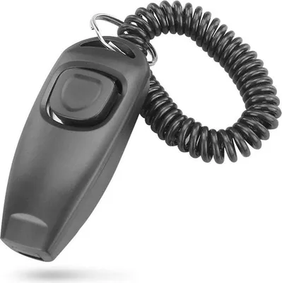 Produktbild von 2in1 Dog Pet Puppy Cat Training Clicker Whistle Click Trainer Gehorsam Schwarz