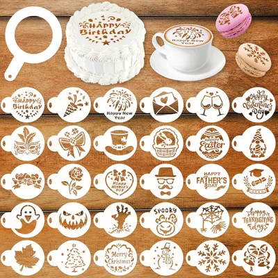 30 Keks-Schablonen für DIY, Feiertagsthemen, wiederverwendbar, Kunststoff