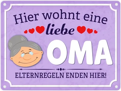 Produktbild von Hier wohnt eine liebe Oma Metallschild in 15x20 cm
