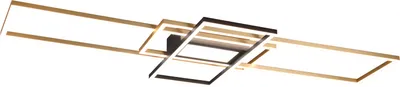 Produktbild von Trio Leuchten LED Deckenleuchte Irvine schwarz-messing 105 x 42 cm dimmbar