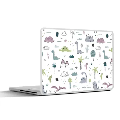 Produktbild von MuchoWow® Laptop Aufkleber Sticker Cover Muster - Dinosaurier - Kinder - Baby - Jungen - Mädchen - Kind 40x30 cm - Laptop Dekoration - Selbstklebend