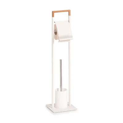 Produktbild von Zeller Toilettenburste - mit Halter - weis - Metall und Bambus - 75 cm