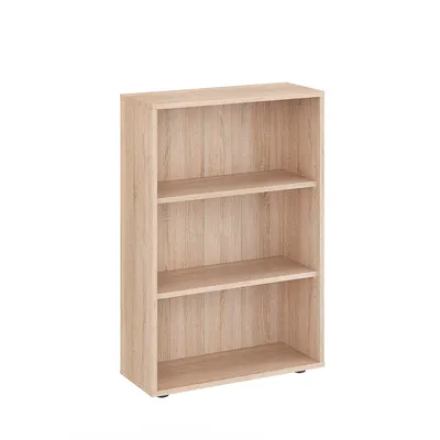 Produktbild von KOMTO Bücherregal  60 cm breit, Sonoma, Bücherregal mit 3 Ebenen und höhenverstellbaren Böden, Standregal, Lagerregal, Bücherregal Lumo