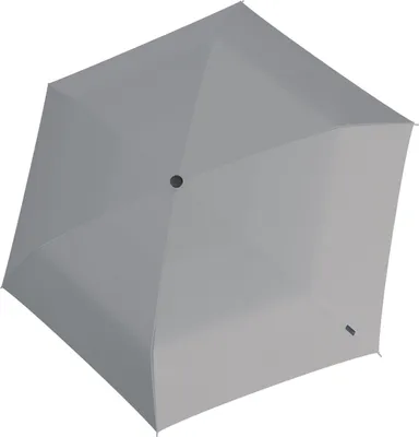 A top-down view of a gray umbrella.