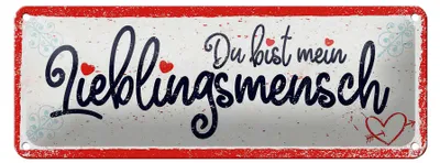 Produktbild von Blechschild  Du bist mein Lieblingsmensch, 27 x 10 cm, Blechschilder