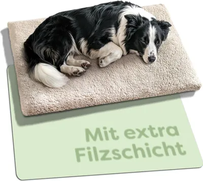 Produktbild von Knupis Selbstheizende Hundedecke - Große Hundematte 90x60 cm - Waschbarer Bezug - Kuschelig weiche Wärmematte ohne Strom - Mit Rutschfester Unterseite