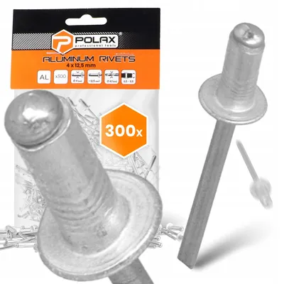 Produktbild von Polax Aluminium Blindnieten Stahl Verzinkt 4x12,5 mm