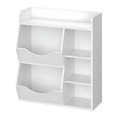 Produktbild von Kinderbücherregal - 5-Cubby Aufbewahrungsregal für Kinderzimmer - Weiß - Bücher- und Spielzeug Organizer