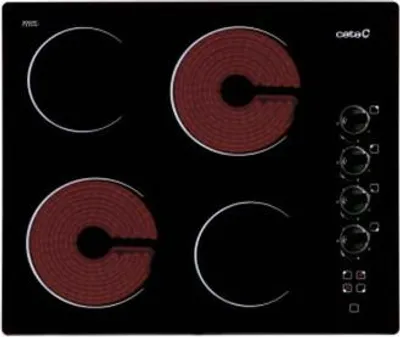 Produktbild von CATA 604 HVI, Schwarz, Integriert, 59 cm, Keramik, 4 Zone(n), 4 Zone(n)