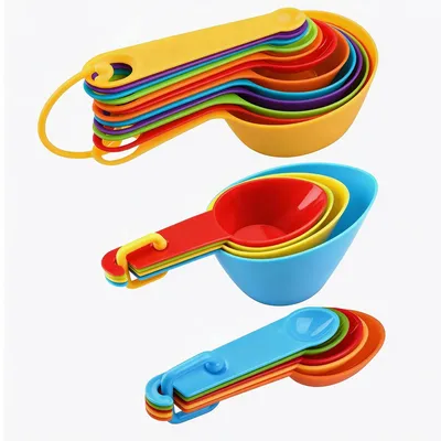 Produktbild von 21 teiliges Messlöffel Set bunte Maßlöffel stapelbar Dosierlöffel für Kochen Backen Flüssigkeit Pulver