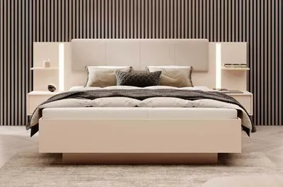 Immagine prodotto di Letto Letto matrimoniale Dast 160x200cm beige con illuminazione LED