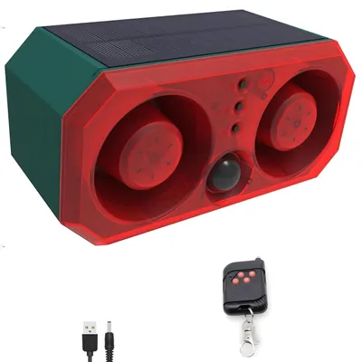 Imagen del producto de Detector de movimiento con energía solar - 130 dB de sonido - Sistema de seguridad para exteriores