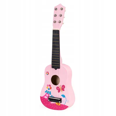 Produktbild von Kindergitarre aus Holz, Metallsaiten, rosa ECOTOYS