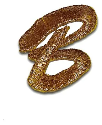 Produktbild von Buchstabe B 3.3x2.4cm: Alphabet Buchstaben Einzeln Auswählbar - Aufnäher, Bügelbild, Aufbügler, Applikationen, Patches, Flicken, Zum Aufbügeln