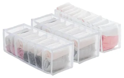Obrázek produktu pro Sada 3 skládacích organizérů na spodní prádlo a ponožky