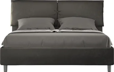 Produktbild von ITYHOME - Gepolstertes Bett ohne Lattenrost 160x200 mit Mikrofaserbezug Grau Mados