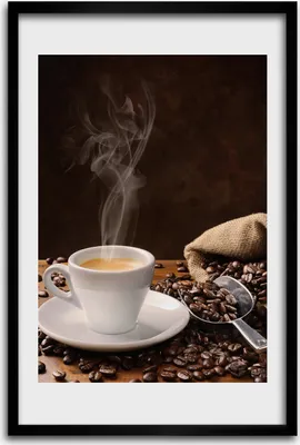 Produktbild von Bild - Bilderrahmen - 40 cm x 60 cm - MDF - Rahmen - Wandkunst - Eine Tasse Kaffee
