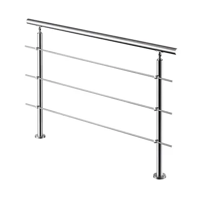 Produktbild von Aica Geländer Edelstahl, Treppengeländer außen, Handlauf 180cm 3 Querstreben, Brüstung Innen/und Außenbereich Geeignet