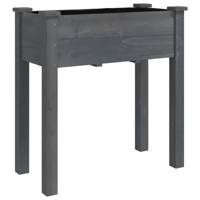 Produktbild von Langlebige Pflanzkübel mit Einsatz und Rollen Grau 71x37x80cm Tannenholz - Möbel397525 - Beete