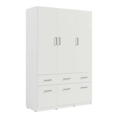 Produktbild von Kleiderschrank 3-türig, 136cm breit, weiß, TRIEST-166