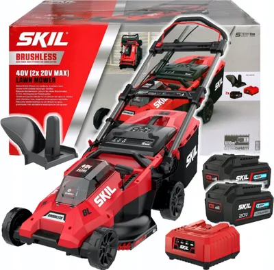 Obrázok produktu pre Akumulátorová kosačka na trávu SKIL 40V 0140 BA (2x4,0Ah) vrátane batérie a nabíjačky, 43 cm