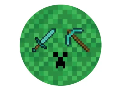 Zdjęcie produktu dla Papierowe talerzyki imprezowe Pixel - Minecraft 18 cm - 6 szt