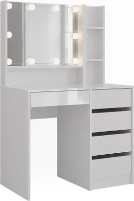Immagine prodotto di Tavolo da toeletta Vicco Sherry Bianco/bianco lucido 89.8 cm 4 parti, Model 57701
