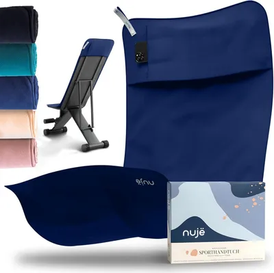 Immagine prodotto di Asciugamano per il fitness Famanu con tasca, in microfibra, confezione regalo - Extra grande