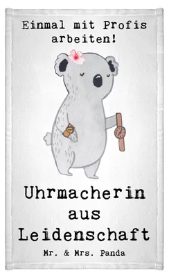 Produktbild von Mr. & Mrs. Panda Handtuch Uhrmacherin Leidenschaft - Weiß - Geschenk, badezimmer, Frotteetuch, Frotteehandtuch, Gästetuch, Klein